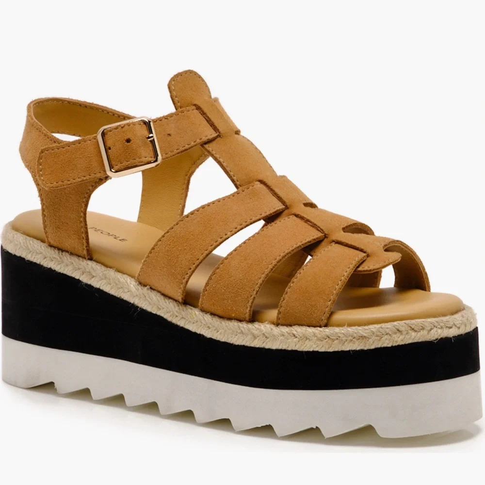 NWT Free People Mykonos Platform Wedge Fisherman Sandals Sz 8,5 - Picture 5 of 15